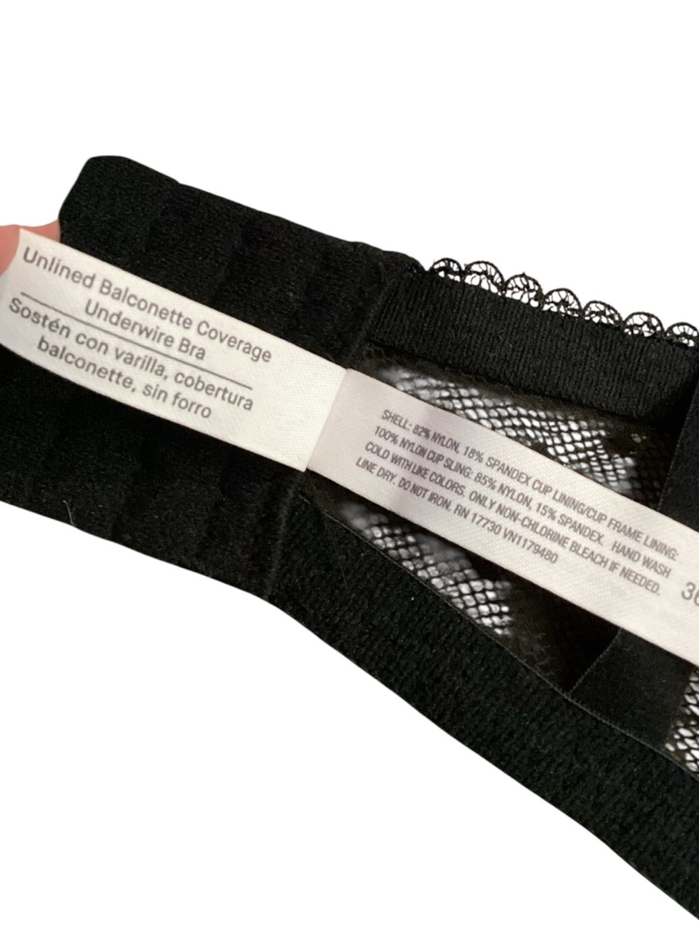 36DD Auden Unlined Black Lace Balconette Underwire Bra - Picture 6 of 8